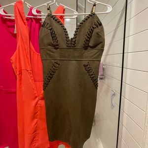 Dark green braided boutique dress